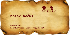 Mózer Noémi névjegykártya